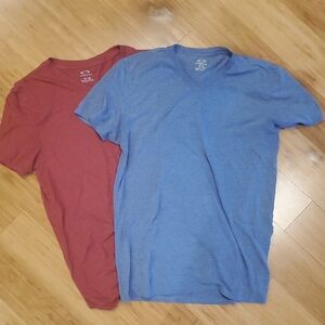 Oakley Short Sleeve Tees - Blue and Red